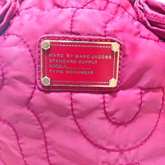 MARC JACOBS Workwear Pink Embroidered Logo Quilted Tote Bag - Picture 4 of 14